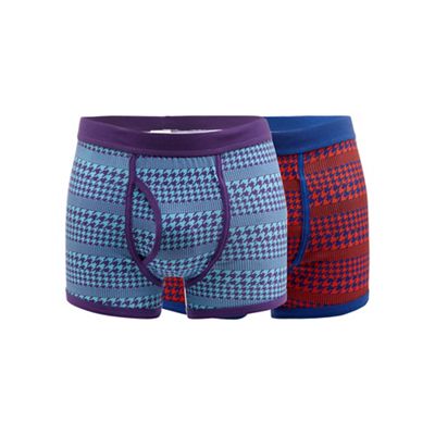 Pack of two multi-coloured houndstooth trunks